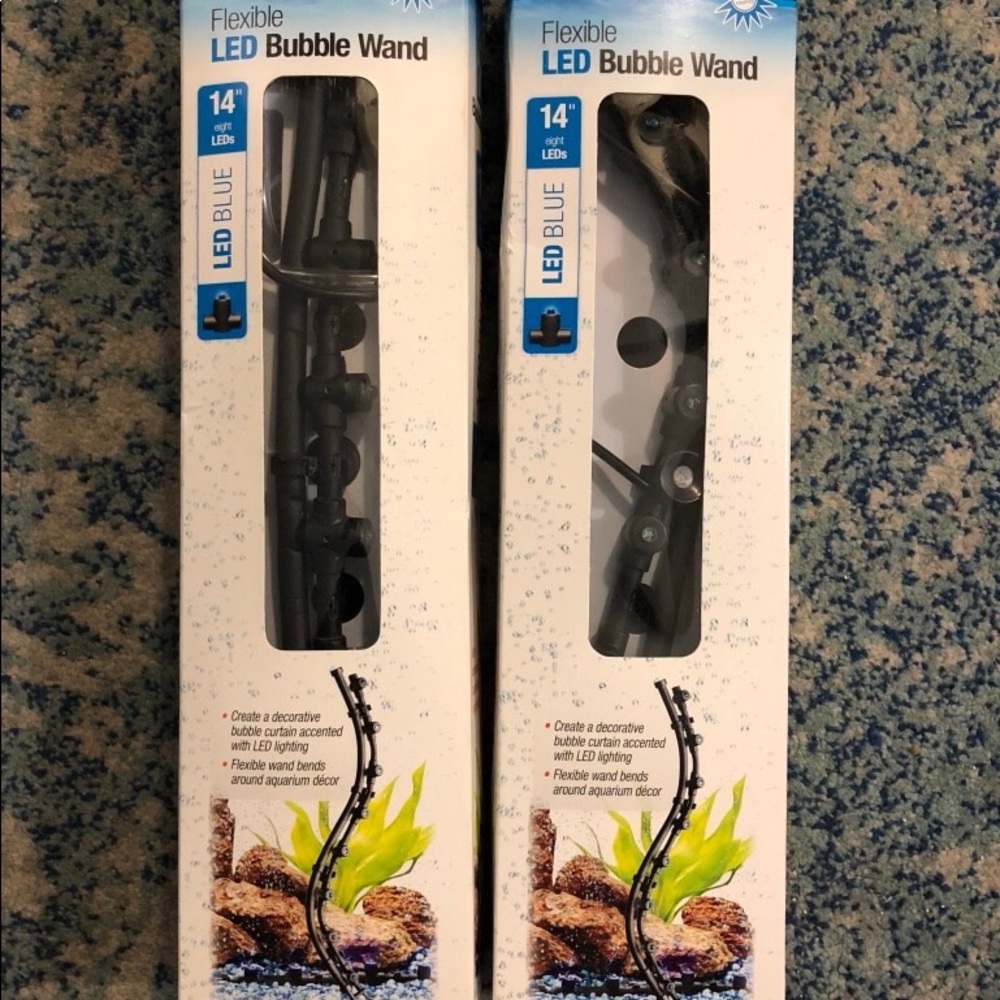 Pair of LED Bubble Wand 14”(1blue,1Multi-Color)